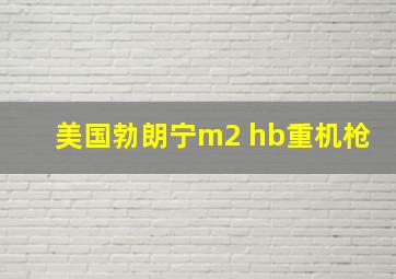 美国勃朗宁m2 hb重机枪